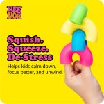 Schylling NeeDoh Mac 'N' Squeeze - Sensory Squeeze Toy - Contains 4 Squishy Noodles - 3 Wide - Color May Vary (Pack of 1)