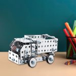 Schylling Steel Works Mechanical Multi-Model - Steel Building Set - Includes 300 Pieces. Tools. and Instructions to Make 10 Different Models - Ages 8 and Up