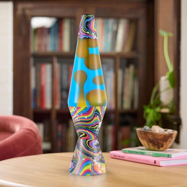 Lava The Original Lamp - 14.5 Splattered Distortion ?C Classic Liquid Motion Lamp - Orange Wax and Blue Liquid - Item #2427 (Amazon Exclusive)