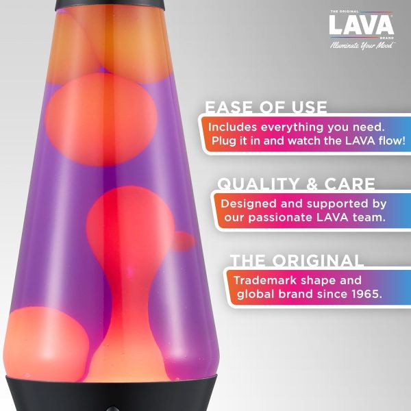 Lava The Original Lamp - 14.5 Evenfall ?C Retro Rocket Liquid Motion Lamp - Yellow Wax and Purple Liquid - Item #2391 (Amazon Exclusive)